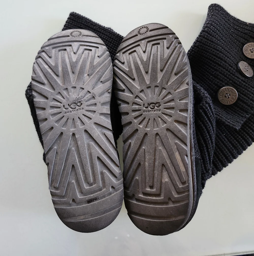 UGG Black Cardy Knit Slouchy Cabincore Granolagirl Boots Size 11